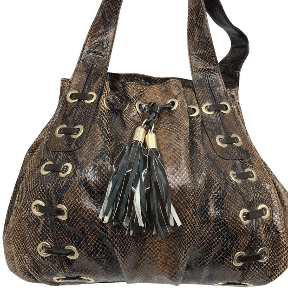 Michael Kors Brown Python Leather Shoulder Bag - image 1